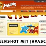 Javascript Screenshot von Facing Website