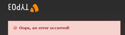 TYPO3 Fehlermeldung