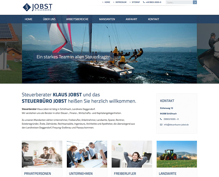 Website Steuerberater Jobst