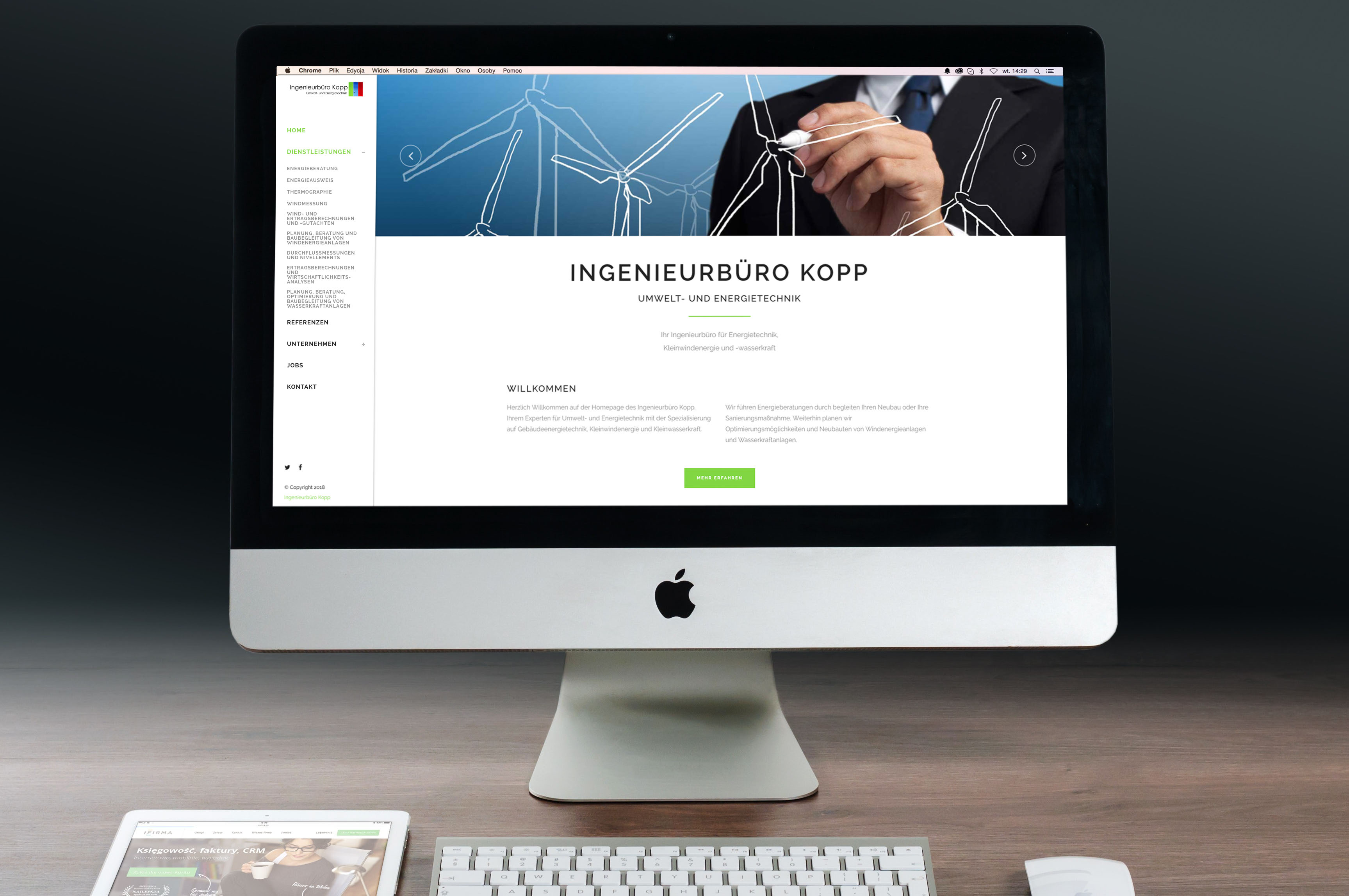 Ingenieurbüro Kopp Webdesign Desktop und Tablet Mockup