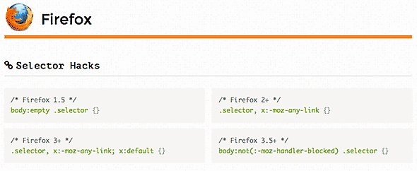 Firefox selector Hacks