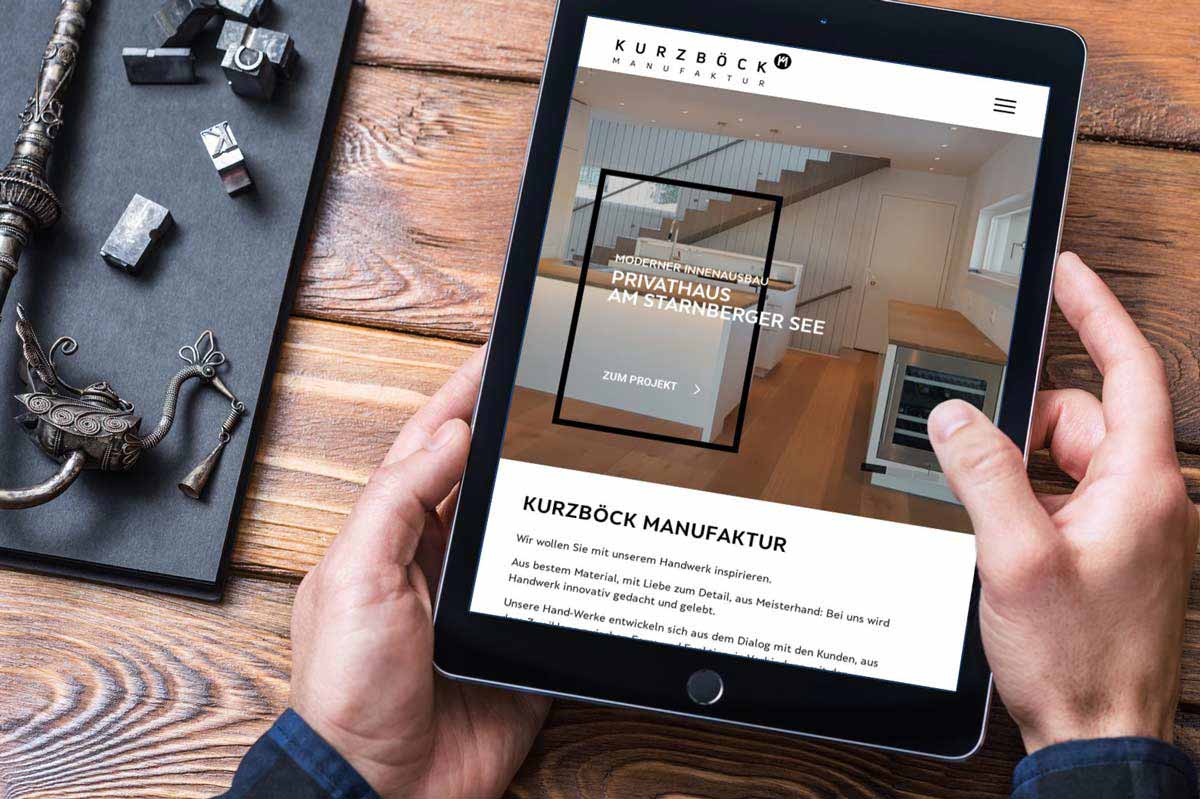 Kurzböck Webdesign Tablet Mockup