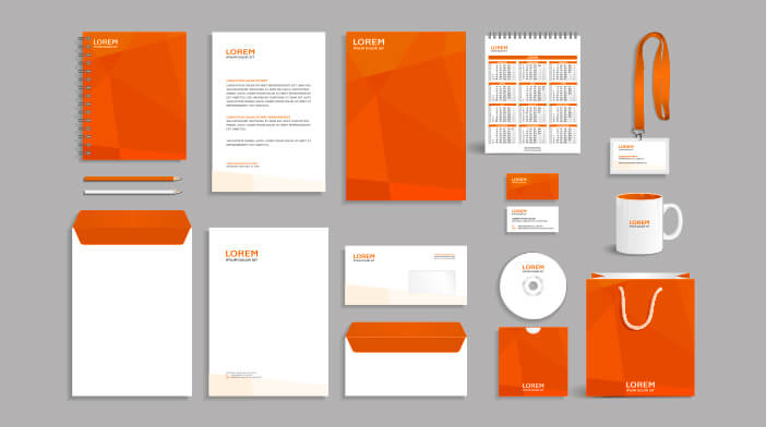 corporate design mockup orange