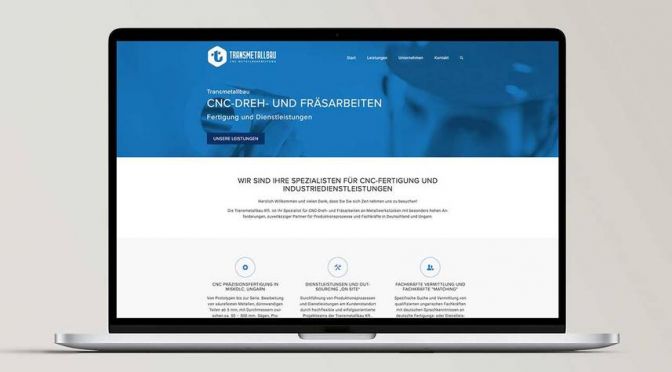 TRANSMETALLBAU | Responsive WordPress-Website, Logo-Entwicklung und Geschäftsausstattung