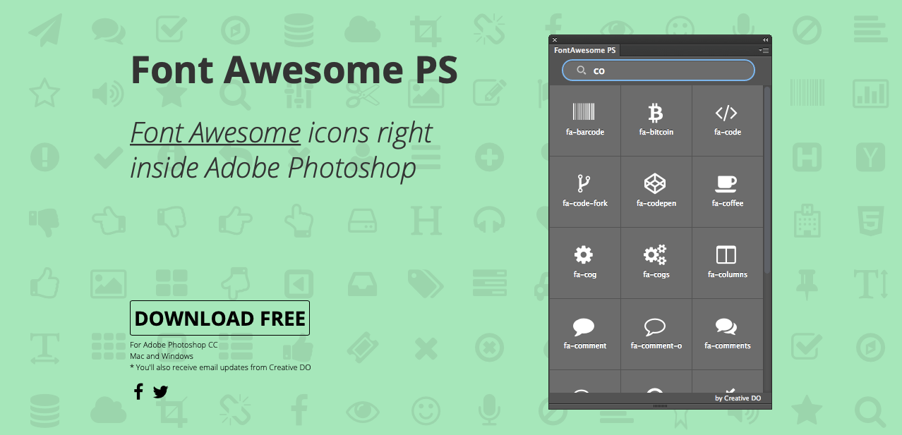 font awesome plugin screenshot