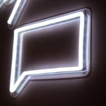sprechblase als neonschild