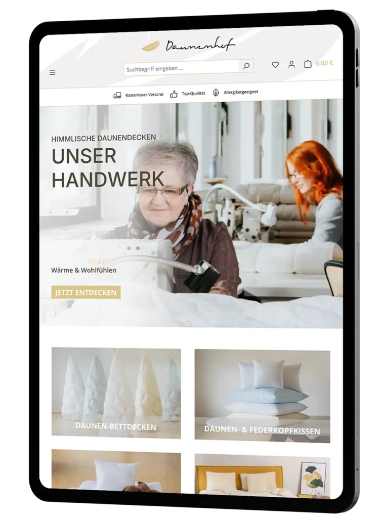 DAUNENHOF | Neuer Shopware Online-Shop