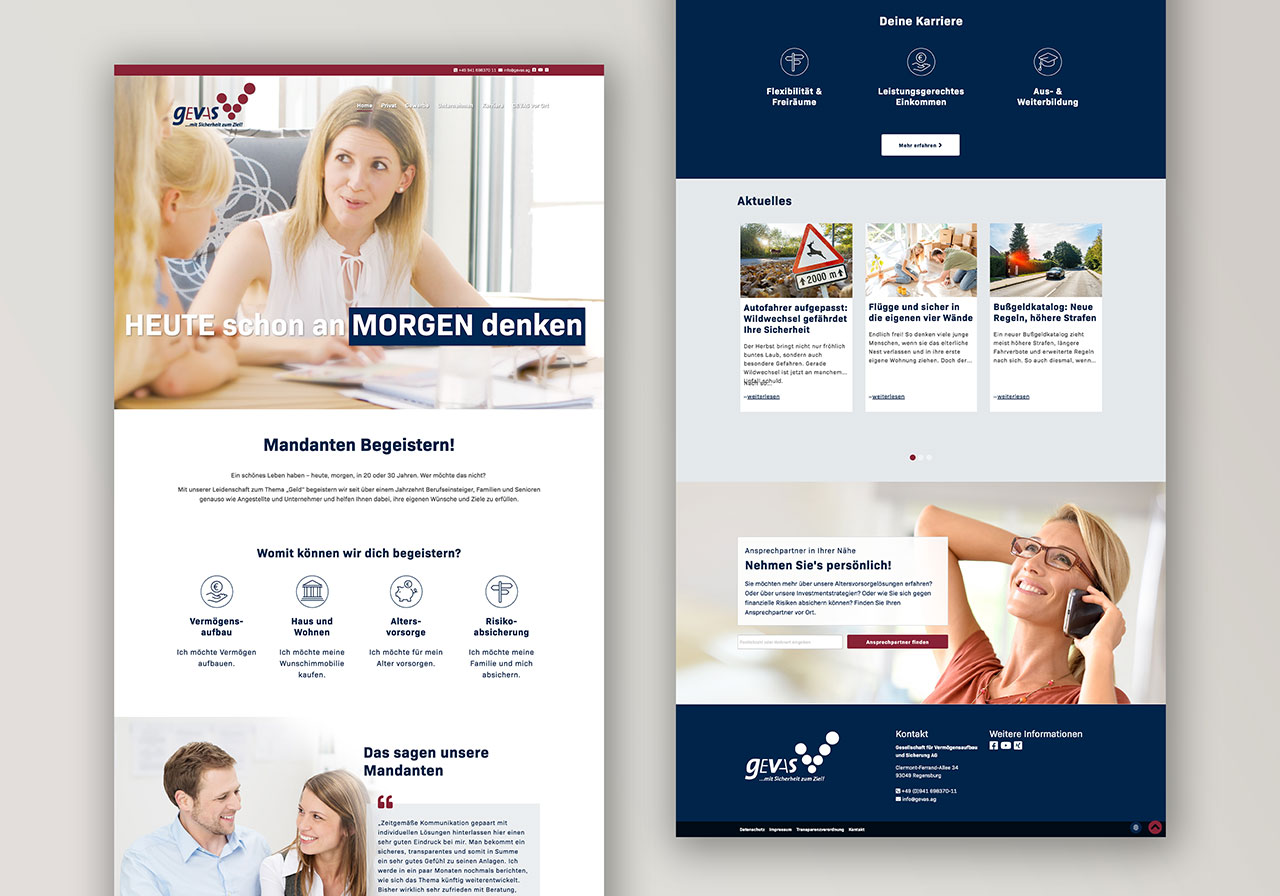 gevas webdesign mockup site layout