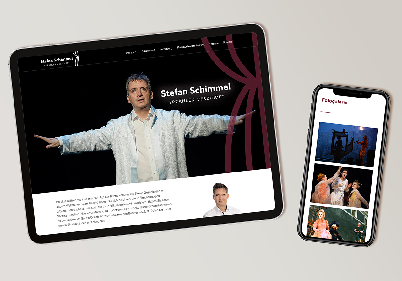 Stefan Schimmel Website-Seiten auf Tablet und Mobiltelefonen