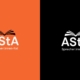 Asta-Logos - weiß auf orangem Hintergrund und weiß auf schwarzem Hintergrund