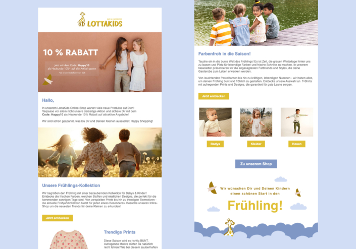 Site-Layout_LottaKids-Newsletter Layout der Lottakids-Website