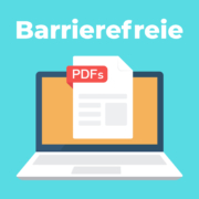 Icon mit Notebook und Pdf-Datei auf Monitor