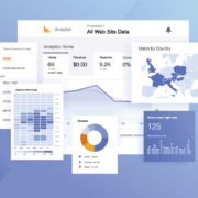Infografik mit Screenshots von verschiedenen Metriken aus Google analytics