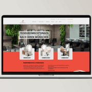 Website für Friseureinrichtungen mit Friseur-, Kosmetik- und Barber-Shop.