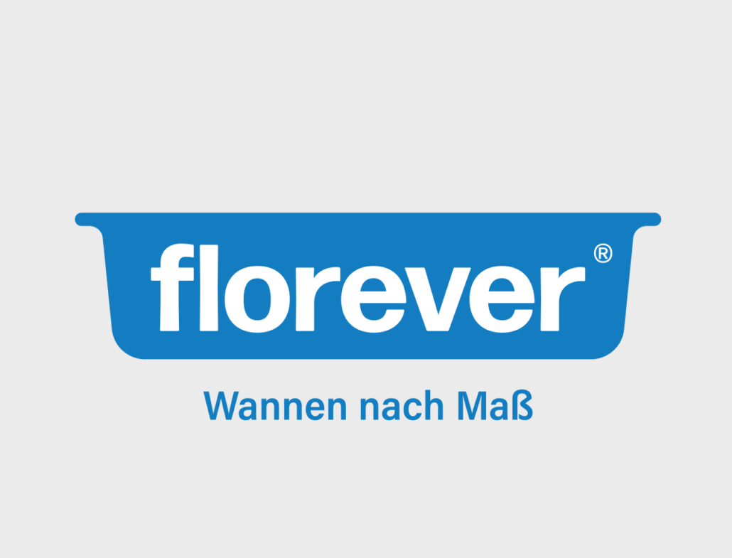 floorever Logo - Individuelle Badewannen nach Maß in Blau