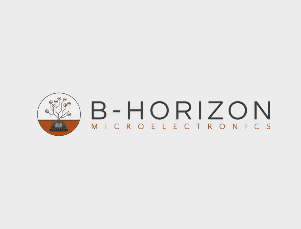 Logo von B-HORIZON Microelectronics mit grafischen Elementen und modernem Design.