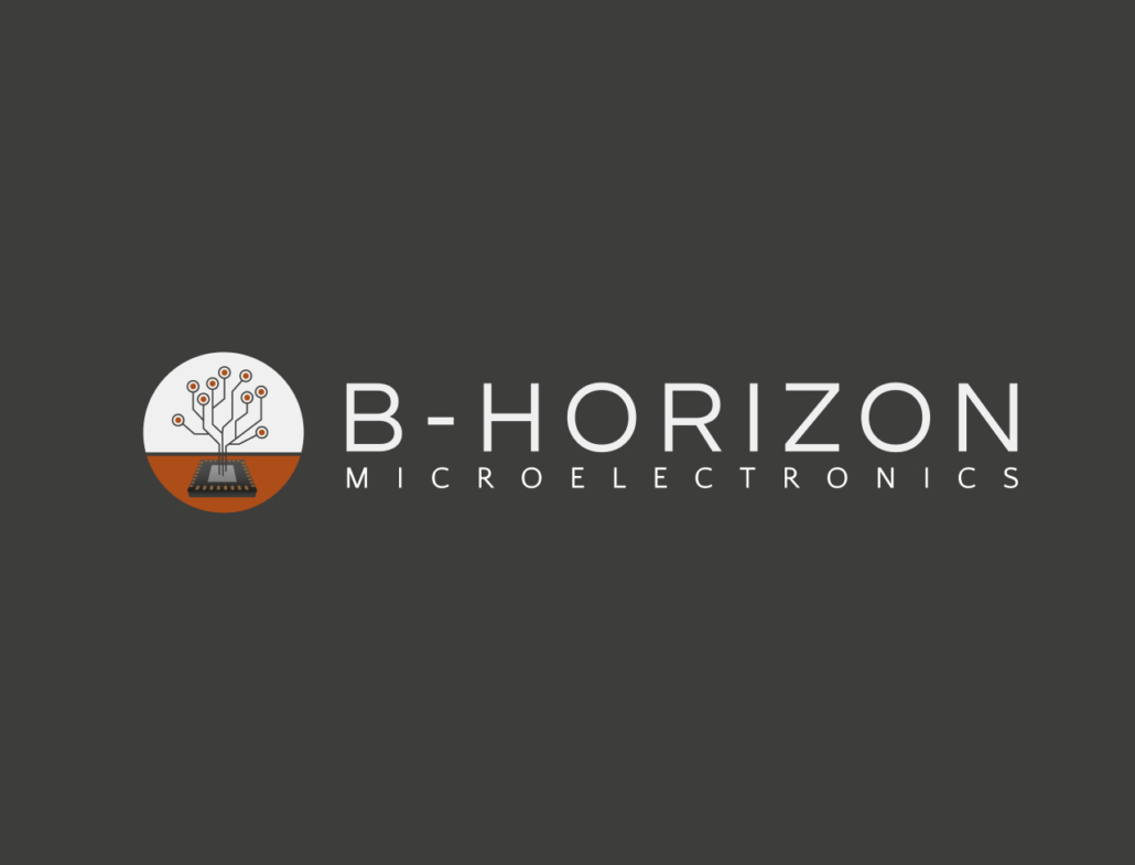 Logo von B-Horizon Microelectronics mit modernem Chipsymbol und stilvollem Design.