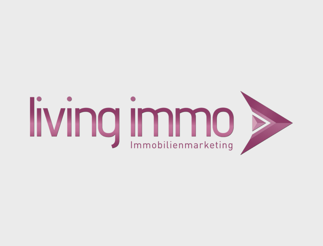 Logo von Living Immo, spezialisiert auf Immobilienmarketing in ansprechendem Design.