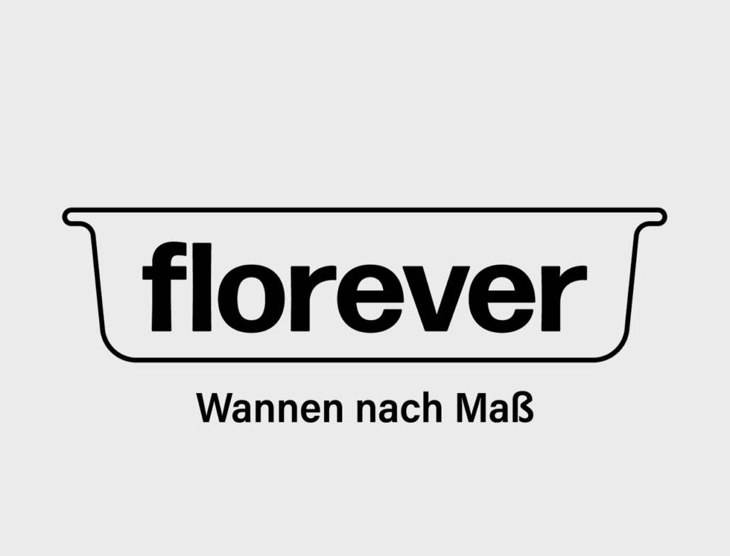 Logo von florever für maßgefertigte Wannen. Stilvolles Design und individuelle Lösungen.