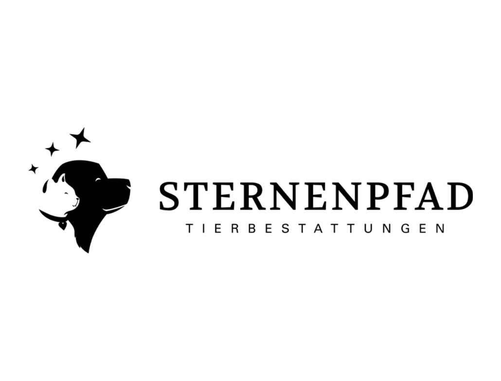 Logo von Sternenpfad für Tierbestattungen mit stilisierten Tierköpfen.