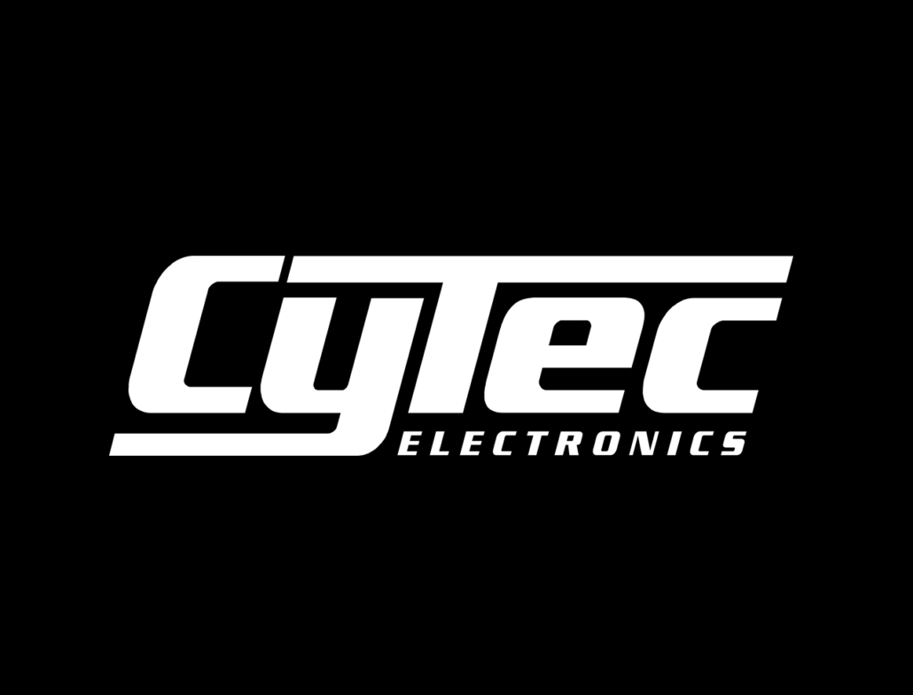 Logo von CyTec Electronics auf schwarzem Hintergrund, modern und dynamisch gestaltet.