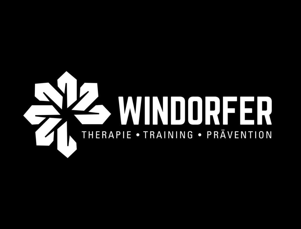 Logo von Windorfer: Therapie, Training und Prävention in modernem Design.