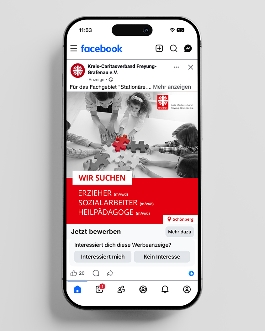 Stellenangebot für Erzieher, Sozialarbeiter und Heilpädagogen beim Caritasverband.